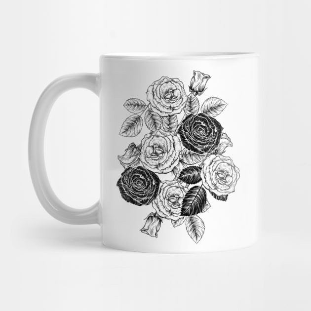 Black and White Roses by SWON Design